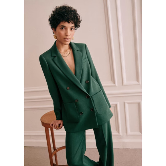 Sezane Jackets & Blazers - SEZANE Michele Wool Blend Double Breasted Suit Blazer Jacket Size Size 34